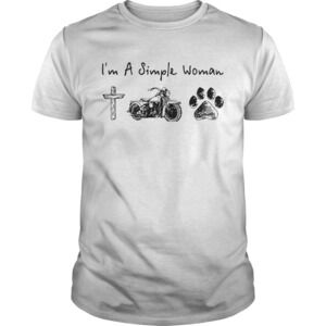 Im A Simple Woman Jesus Motorcycle Dog Paw Shirt